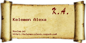 Kelemen Alexa névjegykártya